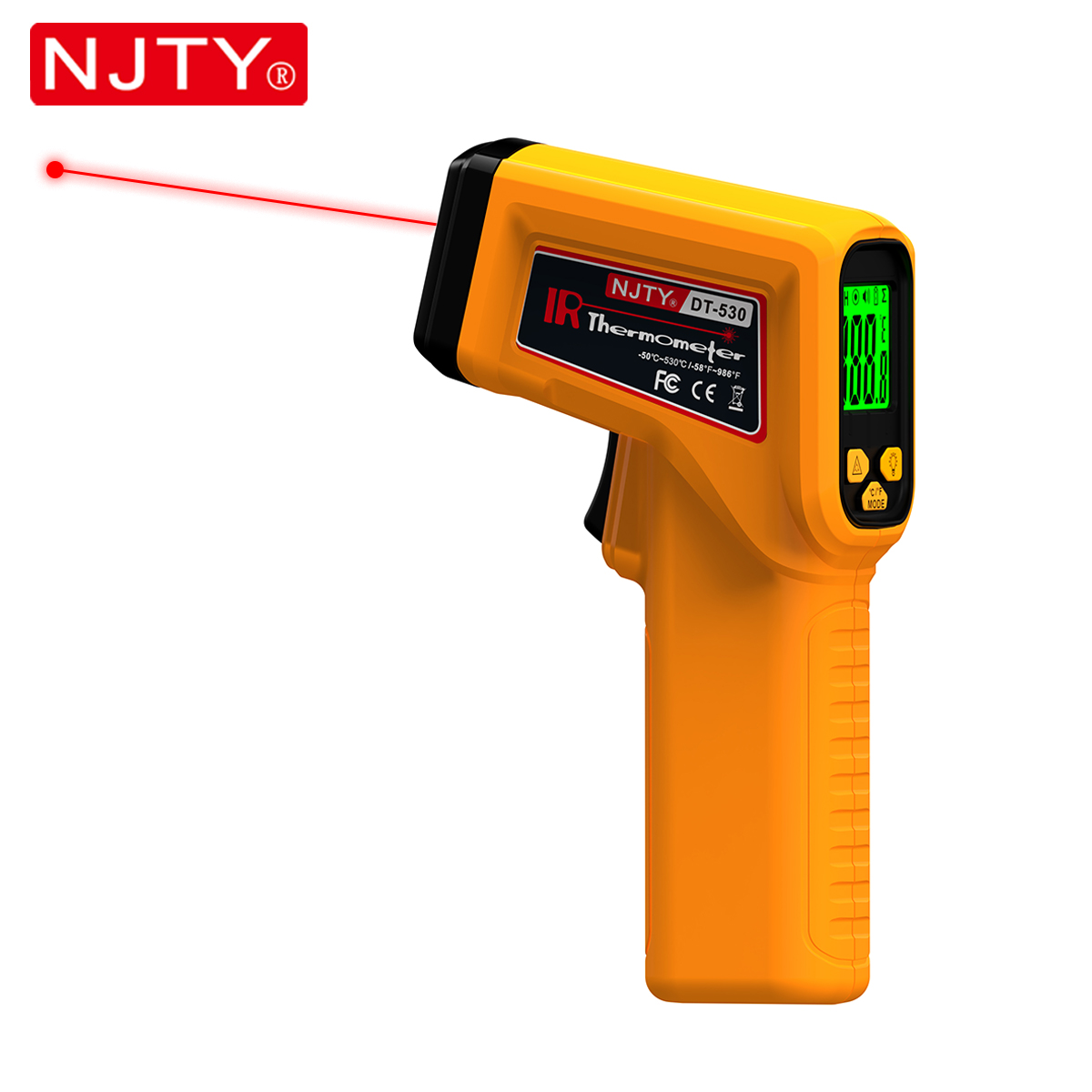 Industrial Laser Thermometer - NJTY Termômetro Infravermelho Laser Pistola de