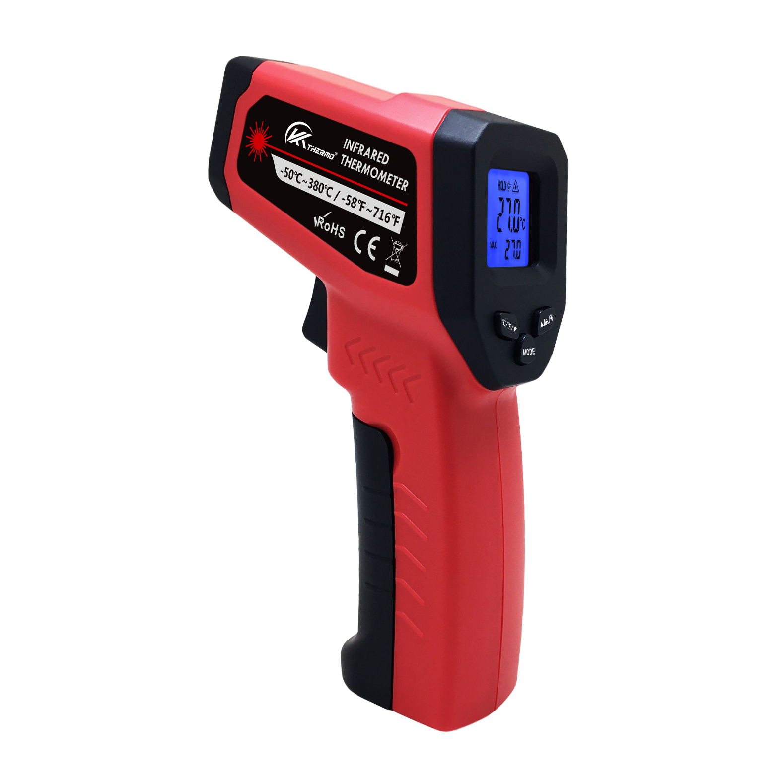 Industrial Laser Thermometer - Termômetro eletrônico industrial LCD, Sem contato,-50