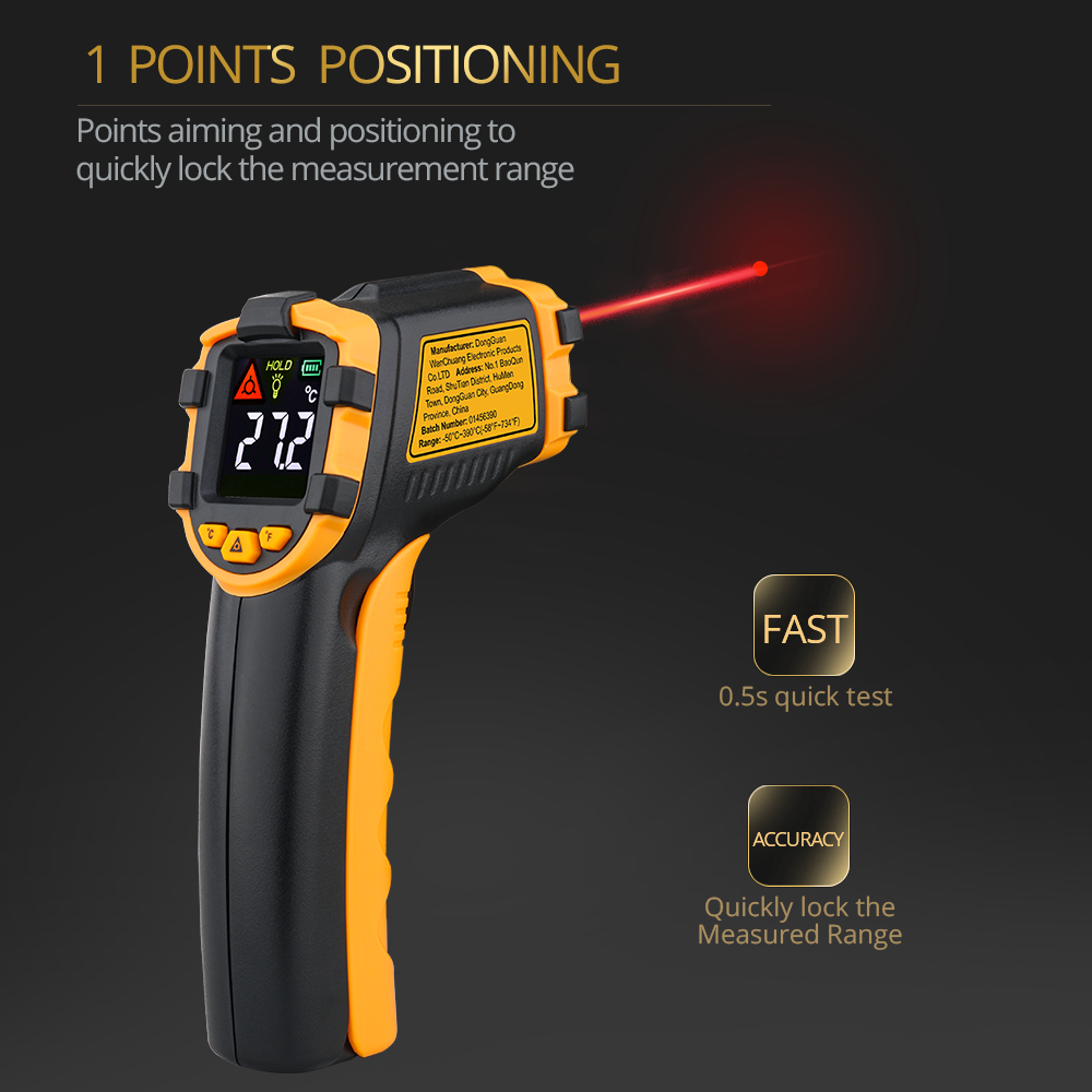 Termômetro Digital a Laser LCD - Industrial Laser Thermometer avaliação e preço
