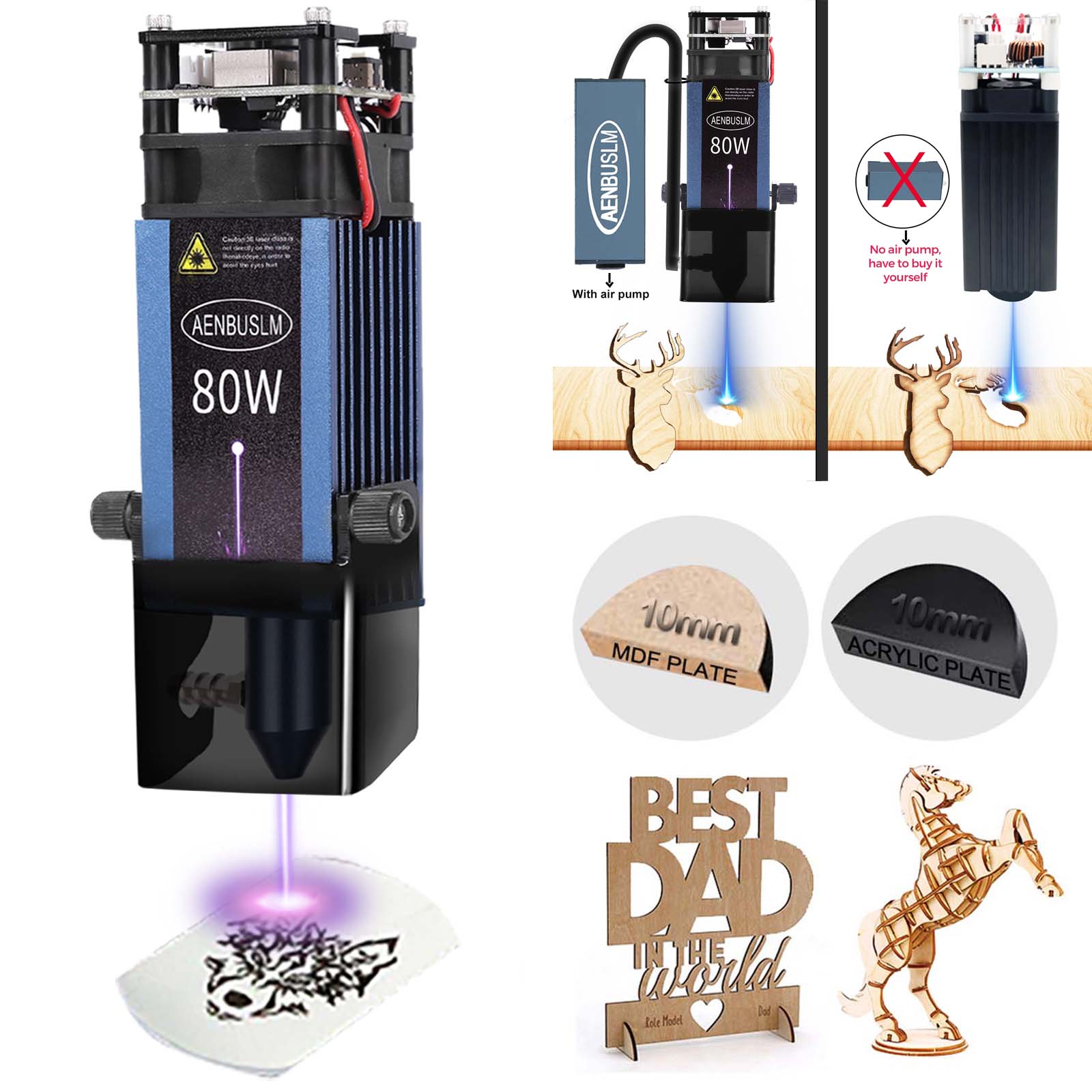 AENBUSLM 40W 80W Módulo de cor - Metal Laser Cutter Head avaliação e preço