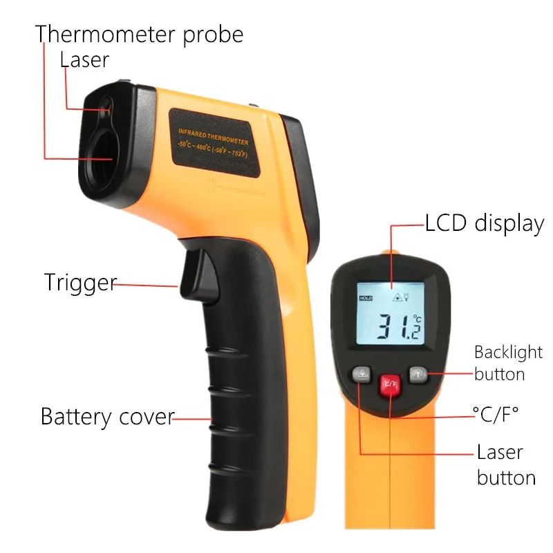 Termômetro infravermelho digit - Industrial Laser Thermometer avaliação e preço