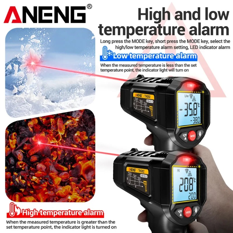 Aneng th202 termômetros portát - Industrial Laser Thermometer avaliação e preço